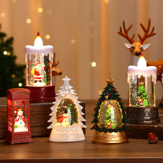 Christmas glowing candle lights creative small wind lights night lights ornaments Christmas children's gifts window decorations