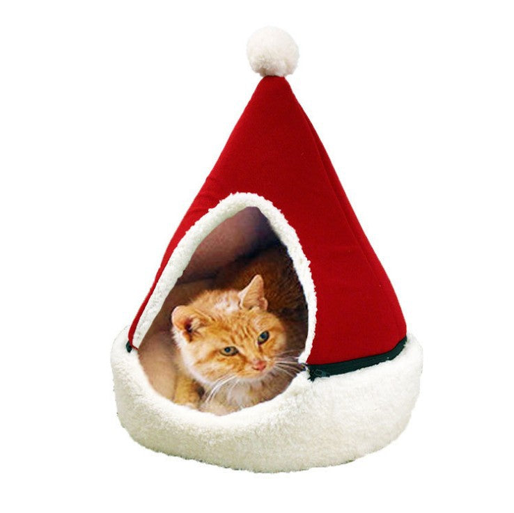 Pet party Christmas supplies winter warm closed Christmas tree dog house removable and washable yurt cat house