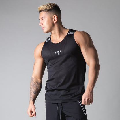 Muscle fitness brothers summer new fitness vest men's tops outdoor running leisure sports sleeveless I-shaped