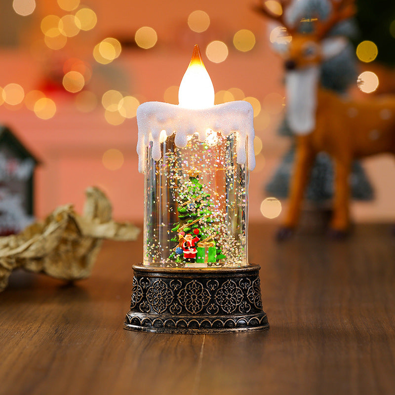 Christmas glowing candle lights creative small wind lights night lights ornaments Christmas children's gifts window decorations