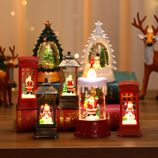 Christmas glowing candle lights creative small wind lights night lights ornaments Christmas children's gifts window decorations