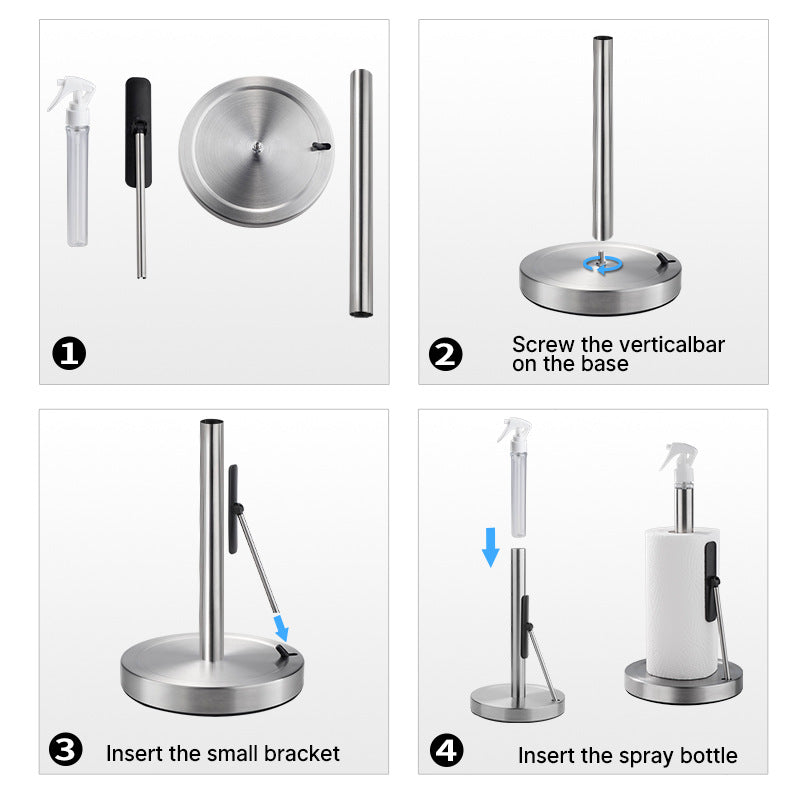 kitchen paper towel holder vertical kitchen paper holder with spray bottle spray paper towel storage rack countertop paper roll holder