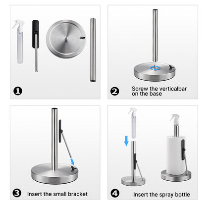 kitchen paper towel holder vertical kitchen paper holder with spray bottle spray paper towel storage rack countertop paper roll holder