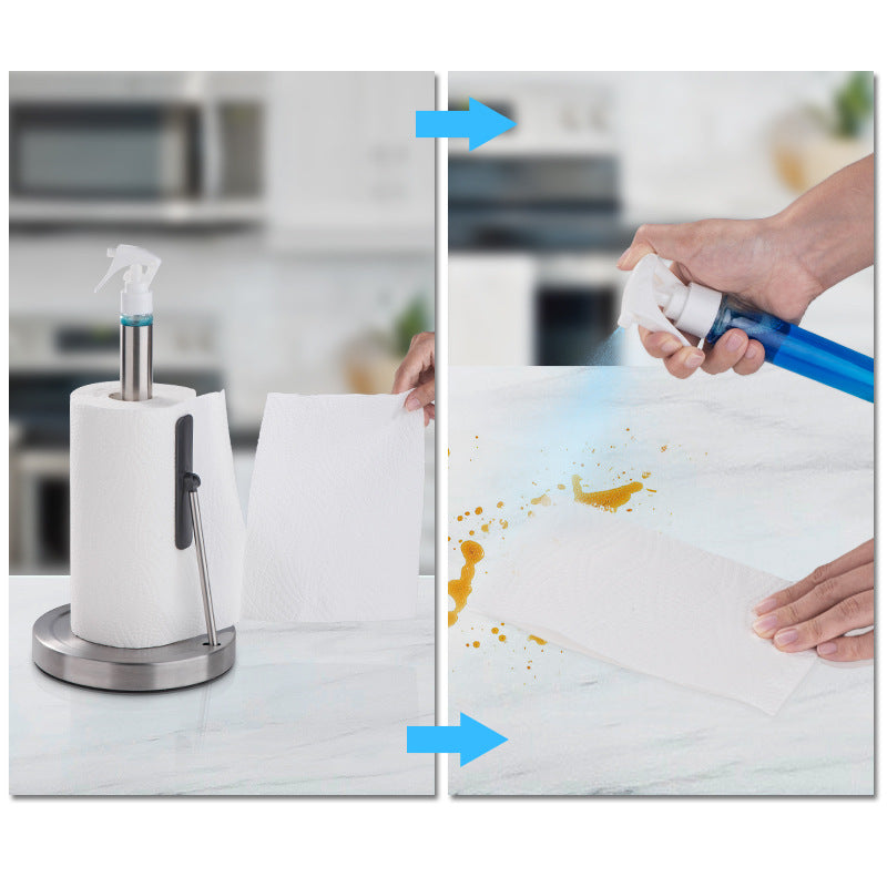 kitchen paper towel holder vertical kitchen paper holder with spray bottle spray paper towel storage rack countertop paper roll holder