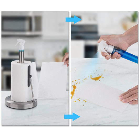 kitchen paper towel holder vertical kitchen paper holder with spray bottle spray paper towel storage rack countertop paper roll holder