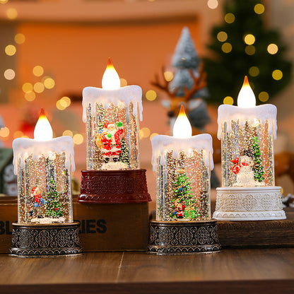 Christmas glowing candle lights creative small wind lights night lights ornaments Christmas children's gifts window decorations