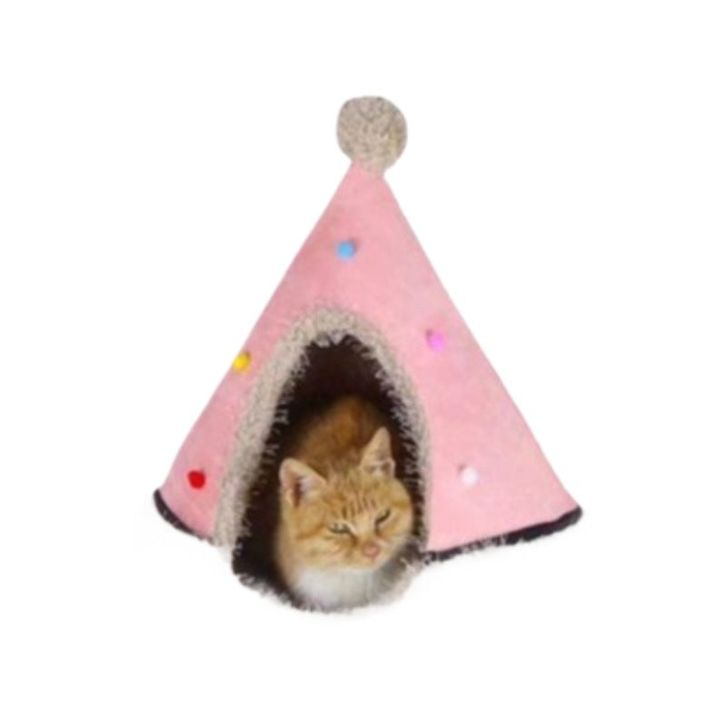 Pet party Christmas supplies winter warm closed Christmas tree dog house removable and washable yurt cat house