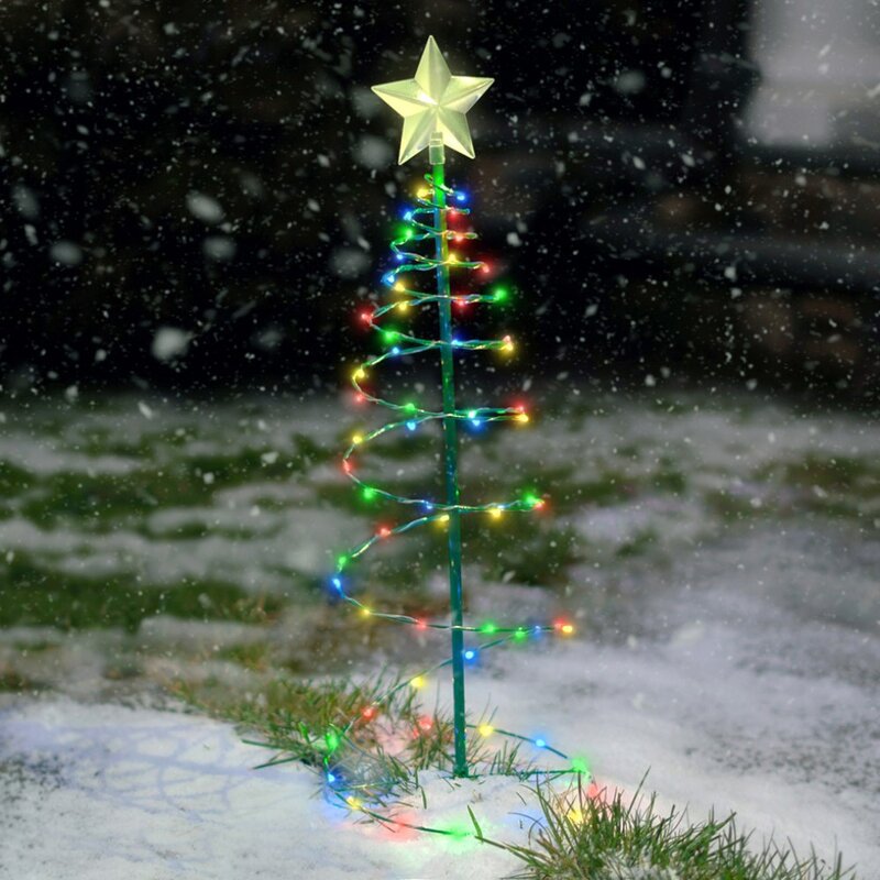 Cross-border popular Christmas garden lights string stars Christmas tree decoration lights LED solar Christmas tree